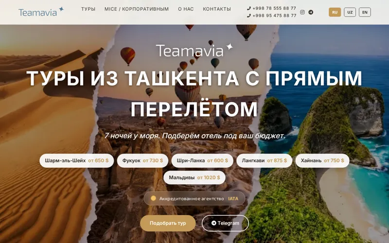 Teamavia — туры из Ташкента
